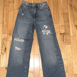 Garage wide leg jeans with holes
